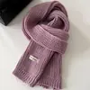 Bufanda de Punto Grueso Suave Estilo Coreano Otoño Invierno para Mujer Color Sólido Engrosada Cálida Estilo Coreano Pareja Estudiante Calentador de Cuello Versátil Venta al por Mayor