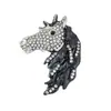 Nova Broche Criativa e Personalizada de Cabeça de Cavalo, Broche de Corsage de Cavalo do Zodíaco Animal da Moda e de Luxo, Acessórios para Terno Masculino