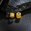 Plata S925 Chapada en Oro Antiguo con Seis Caracteres Espaciadores Accesorios Pequeños Pulsera DIY Hecha a Mano Versátil Cuentas Sueltas Componentes Pequeños