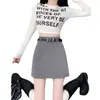 Falda midi de estilo retro para mujer, nueva colección primavera temprana 2025, diseñada para figuras petite, de cintura alta, adelgazante, de línea A, que se ajusta a la cadera y con forro incorporado para evitar la transparencia, una falda corta de traje