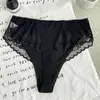 Nuevas Bragas de Seda para Mujer con Ribete de Encaje, Sexy y Cómodas, que se Ajustan a la Cadera, de Cintura Media