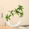 Planta Verde en Maceta Luz de Lujo Planta Biónica Interior Sala de Estar Paisajismo Pequeño Mesa de Comedor Flor Artificial Adornos Decorativos