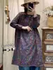 Vestido de Punto de Algodón de Longitud Media con Estampado Nuevo Otoño 2025 para Mujer, Vestido Casual Versátil Elegante de Cuello Semialto