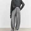 Calça casual feminina de lã * c * com cintura elástica e cordão, sensação de conforto e relaxamento, calça estilo lanterna suspensa balão
