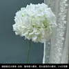 Rosa branca multi-cabeça hortênsia de galho alto flor artificial casamento salão de casamento decoração arranjo de flores para caminho fundo Floral Atacado