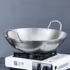 Caçarola comercial binaural extragrande de aço inoxidável espessada, antiaderente, para fritar, para chefs de restaurantes