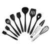 Utensilio de cocina antiadherente juego de utensilios de cocina de silicona juego para hornear 10 piezas cuchara de cocina pala