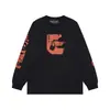 Melancolía Rico Segunda Generación Erd Boceto Graffiti Transfronterizo Nueva Moda Urbana Marca Casual Holgada Camiseta de Manga Larga con Estampado para Otoño
