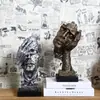 Decoraciones Artísticas Creativas para Sala de Estar, Escultura El Silencio es Oro, Adornos Artesanales Vintage de Resina 16324