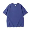 Camiseta Retrô de Algodão Puro com Ombro Caído, Lavada e Desgastada, Manga Curta, 250g Alta Densidade, Suporta Impressão Personalizada, Camiseta de Marca Tendência