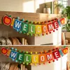 Exclusivo para ventas transfronterizas: Temporada de regreso a clases pancarta de manzana WELCOME set, bandera para decoración de aula, envío OEM