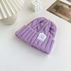 Gorro de lana colorido para niña coreana, gorro de punto simple y cálido, gorro de punto grueso para invierno, gorro de moda para mujer al por mayor