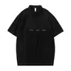 Camisa polo minimalista de manga corta estilo japonés, camisa holgada de talla grande para hombre, camiseta casual de verano extragrande con cuello de solapa