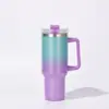 Taza Termo Brillante de Diamante de Venta Caliente Transfronteriza 304 Color Degradado 40oz Acero Inoxidable Montaje en Coche Oficina Gran Capacidad
