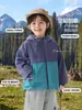 Casaco de inverno Youou para meninos com forro de fleece, roupa impermeável, novo estilo para crianças mais velhas, roupas infantis, moda de inverno estilosa para crianças