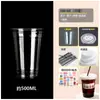Taza de Café Desechable Bebida Casera Bebida Caliente y Fría Taza de Plástico PET Empaquetada para Llevar Taza DIY de Té con Leche con Tapa