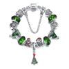 Pulseira de Cristal Verde de Natal Mais Vendida Transfronteiriça Pulseira Feita à Mão DIY Presente de Natal Pulseira de Contas para Árvore de Natal