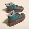 Sapatos de cano alto para mulheres 2023 Inverno novo forrado de lã versátil estudantes sapatos acolchoados de algodão de sola grossa casual neve sapatos de mãe para mulheres XT98