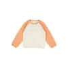 Ropa Infantil Nuomi Wanzi 2026 Otoño Nuevo Estilo Coreano para Niñas Camiseta Básica de Punto de Lana con Bloques de Color y Mangas Raglán