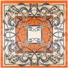 Lenço de Seda Maitong 90cm*90cm Novo Clássico Corrente Laranja Feminino Seda de Imitação Lenço Quadrado Grande Lenço