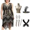 Tallas Grandes S-4XL Ropa para Mujer Estilo Retro de los Años 20 Gatsby Vestido con Lentejuelas y Flecos Fiesta Reunión Anual Fiesta Vestido de Noche