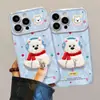 Adecuado para funda de teléfono móvil Apple 17Promax Iphone15 Puntos Perro West Highland 16 Pelaje Electroplateado 14 Lindo