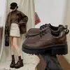 Mocasines versátiles de estilo universitario británico para mujer, modelo 2026, con tacón grueso adelgazante, suelas gruesas que aumentan la altura y cordones