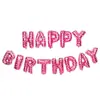 Balão de Feliz Aniversário Letras em Inglês Felizaniversário Conjunto para Festa de Aniversário Layout de Cena Cordão de Luzes LED