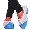 Cobre-sapatos Descartável PPPE Respirável Impermeável à Prova de Poeira Não Tecido Semi-Revestido Azul e Branco Espessado Resistente ao Desgaste Antiderrapante para Uso Externo
