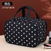 Bolsa de Almacenamiento Simple de Gama Alta con Puntos, Multicompartimento, Gran Capacidad, Portátil para Salidas, Organizador de Cosméticos Impermeable, Neceser