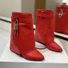 Botas de Perna de Calça com Fivela Pontiaguda 2026 Novo Estilo Europeu Americano Tubarão Cano Alto Botas de Cavaleiro Preto Curto Moda Botas Curtas Femininas