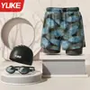 Bañador para Hombre, Nuevo Estilo Doble Capa Anti-Vergüenza, Pantalones de Baño para Playa y Aguas Termales para Hombre, Venta al por Mayor de Equipamiento para Natación