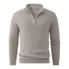 Suéter de Punto con Media Cremallera y Cuello Alto Otoño Invierno 2026 para Hombres Jóvenes Camisa Versátil de Moda Casual como Capa Base