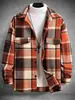 Camisa de Franela a Cuadros Cepillada de Manga Larga Ajustada de Venta Caliente Otoño e Invierno 2024 para Hombre
