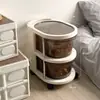 Estante de almacenamiento tipo crema, carrito de bocadillos, soporte para cosméticos, estantería de dormitorio, mesita de noche, estante de almacenamiento móvil debajo de la cama