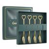 Conjunto de talheres criativos de aço inoxidável, colher pequena, garfo, caixa de presente de mão, amor internacional, colher de café, garfo de frutas