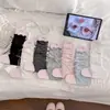 Calcetines de pantorrilla con lazo Youjiaxiu para mujer, Calcetines finos apilables estilo Miu, Calcetines JK dulces con borde enrollado, Cubrecalcetines sin pie
