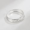 Anillo de rama de olivo con incrustaciones de diamantes, diseño de nicho, popular anillo liso, rama, brote, luz, lujo, dedo índice, abierto, versátil, anillo femenino