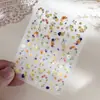 Yitu Adesivos para Unhas Arte de Unhas com Padrão de Formigas Embotado Jardim Monet Coloridos Fofos Florais Doces Decorativos Yt5601