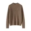 Suéter de Tricô Grosso Canelado Slim Fit Cor Sólida Cashmere Novo Gola Alta Emagrecedor para Mulheres