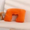 Almohada de viaje al por mayor de fábrica Sanbao para exteriores en forma de U, almohada inflable multifuncional para la siesta con flocado