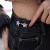 Estrella Elegante Cuatro Hombres Estrella Cintura Ajuste Artefacto Hebilla de Cintura Ajustable Jeans de Moda Botón de Cintura Fija