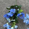 Viento de océano azul flores de simulación para boda al por mayor azul oscuro azul zafiro azul bruma blanco boda camino guía techo flores falsas