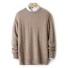 Outono e inverno novo suéter de lã masculino gola redonda leve luxo engrossado suéter jacquard solto para todos os jogos de negócios suéter de caxemira de malha