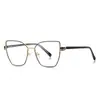 Gafas de moda color rosa té anti-luz azul 3145CP montura dorada tipo patilla cara grande chica popular con montura óptica de comercio exterior