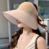 Sombrero de sol de color sólido para verano, sombrero de sol multifuncional para ciclismo, chal de doble uso, sombrero de copa vacía con lazo al por mayor