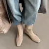 Botas de Cuña Cuadradas Esmaltadas Estilo Caballero Recto 2025 Otoño e Invierno Nuevo Estilo Botines Anchos Trenzados Estilo Vaquero Occidental para Mujer