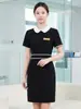 Moda Verão Alta Qualidade Salão de Beleza Médico Recepção de Hotel Uniforme de Trabalho Slim Elegante Vestido para Salão de Unhas