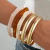 Pulsera de Borde Ancho con Superficie de Espejo de Venta Caliente Transfronteriza Europea y Americana, Pulsera Brillante Exagerada Personalizada, Pulsera de Resina Acrílica