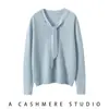 Camisa Básica de Tricô com Decote em V Elegante, Suéter de Cashmere Rejuvenescedor com Fita Embutida, Suéter de Cashmere de Cabrito para Mulheres
